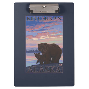 くまおよびカブス- Ketchikan、アラスカ クリップボード