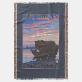 くまおよびカブス- Ketchikan、アラスカ スローブランケット (正面縦)