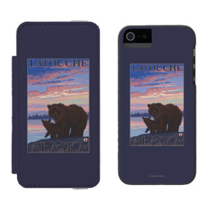 くまおよびカブス- Latouche、アラスカ iPhone SE/5/5sウォレットケース