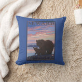 くまおよびカブス- Seward、アラスカ クッション (ブランケット)