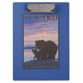 くまおよびカブス- Seward、アラスカ クリップボード (正面)