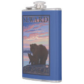 くまおよびカブス- Seward、アラスカ フラスク (左)