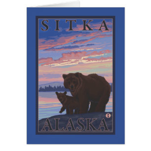 くまおよびカブス- Sitka、アラスカ