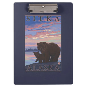 くまおよびカブス- Sitka、アラスカ クリップボード