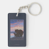 くまおよびカブス- Skagway、アラスカ キーホルダー (裏面)
