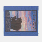 くまおよびカブス- Skagway、アラスカ フリースブランケット (正面(横))