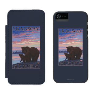 くまおよびカブス- Skagway、アラスカ iPhone SE/5/5sウォレットケース