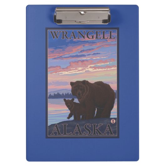 くまおよびカブス- Wrangell、アラスカ クリップボード (正面)