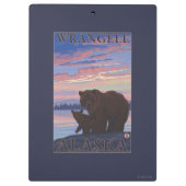 くまおよびカブス- Wrangell、アラスカ クリップボード (裏面)