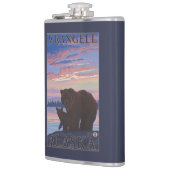 くまおよびカブス- Wrangell、アラスカ フラスク (左)