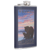 くまおよびカブス- Wrangell、アラスカ フラスク (右)