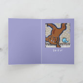 くまおよびピアノの誕生日の挨拶状 カード (内部)