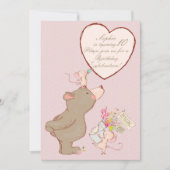 くまおよびマウスの子供の誕生日の招待状 招待状 (正面)