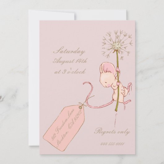 くまおよびマウスの子供の誕生日の招待状 招待状 (裏面)