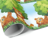 くまおよび森林 ラッピングペーパー (ロールコーナー)