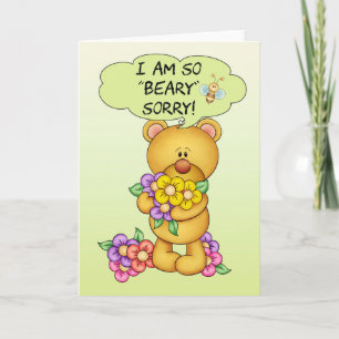 くまおよび花と残念な残念なカード"Beary" カード