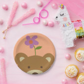 くまおよび花 ペーパープレート (パーティー)