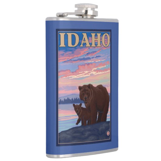 くまおよびCubIdahoVintage旅行ポスター フラスク (右)