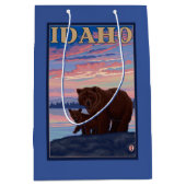 くまおよびCubIdahoVintage旅行ポスター ミディアムペーパーバッグ (正面)