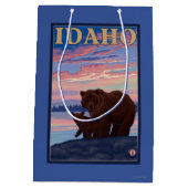 くまおよびCubIdahoVintage旅行ポスター ミディアムペーパーバッグ (裏面)