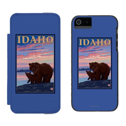 くまおよびCubIdahoVintage旅行ポスター Incipio iPhoneウォレットケース (並び)