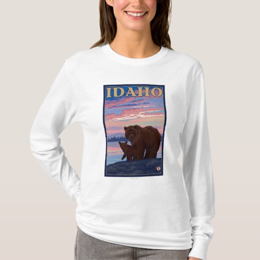 くまおよびCubIdahoVintage旅行ポスター Tシャツ (正面)