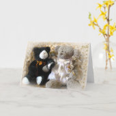 くまからの金記念日の花束 カード (黄色い花)