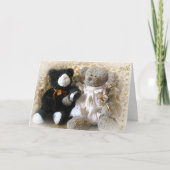 くまからの金記念日の花束 カード (正面)