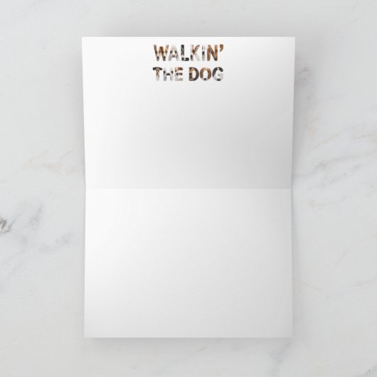 くまが犬を散歩させるグリーティングカード シーズンカード (内部)