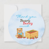 くまくまスイーツブルーベリーストロベリーキューブバースデー サンキューカード (正面)