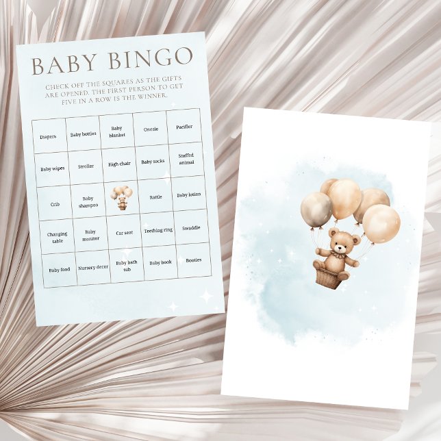 くまさんお披露目おめでとう ニュートラル ベビーシャワー招待状 (Bearly Wait Baby Shower Baby Bingo card)