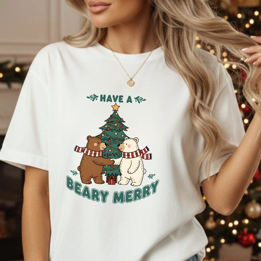 くまさんと一緒にクリスマスを楽しんで Tシャツ