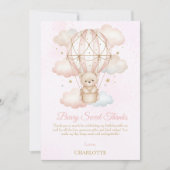 くまさんと気球の1歳誕生日 サンキューカード (正面)