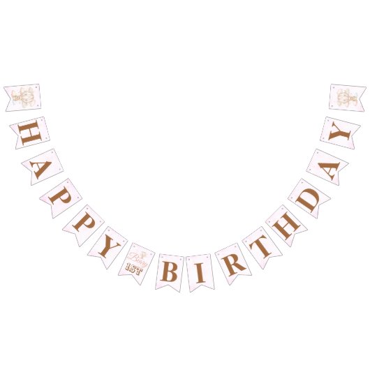 くまさんと熱気球の1歳の誕生日 バンティングフラッグ (全)