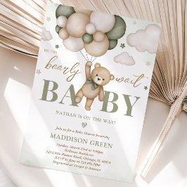 くまさんと赤ちゃんをお迎え Baby Shower 招待状