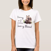 くまさんに祝福されたパンダママTシャツ | お揃いのベイビーTシャツ Tシャツ (正面)