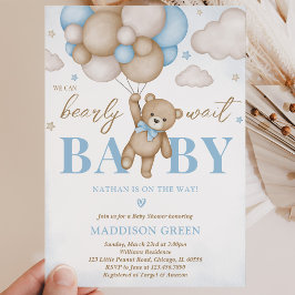 くまさんもワクワク赤ちゃんのお迎え Baby Shower 招待状