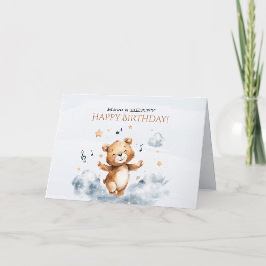 くまさんハッピーバースデーカード サンキューカード (正面)