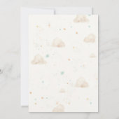 くまさん気球のサテングリーン ベビーボーイ シャワー 招待状 (裏面)