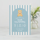 くまちゃんの1歳の誕生日パーティーの招待状 招待状 (スタンド正面)