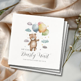 くまちゃんバルーンのベビーシャワー We Can Bearly Wait スタンダードカクテルナプキン