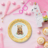 くまちゃん待ってるよ! 子育て中のくまとハチミツのベビーシャワー ペーパープレート (パーティー)
