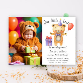 くまちゃん1歳の誕生日おめでとう キッズ 誕生日 招待状