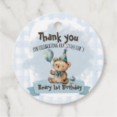 くまちゃん1歳の誕生日パーティーのお礼のタグ フェイバータグ (正面)