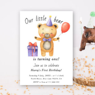 くまちゃん1歳の誕生日 招待状
