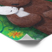 くまとうさぎのアートポスター 森の動物の壁飾り ポスター (角)