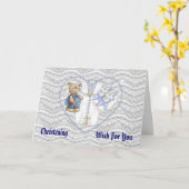 くまに洗礼を施している男の子 カード (黄色い花)