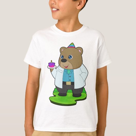 くまのお医者さん 誕生日 Tシャツ (正面)