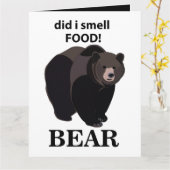 くまのくさいもの嗅いだかな 面白くま カード (黄色い花)