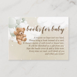 くまのぬいぐるみとサボテンの風船の本 赤ちゃんのためのカード エンクロージャーカード